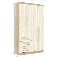 Guarda Roupa Modulado 4 Portas 4 Gavetas 193 Master Avelã Rústico/Ártico Rústico - Eucamóveis - 2