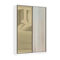 Guarda Roupa 2 Portas De Correr 159cm Branco Com Crema - 1