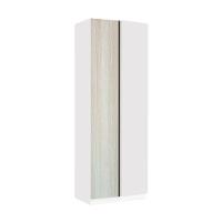 Guarda Roupa Canto 1 Porta 80cm Branco Com Legno Crema - 1