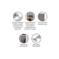 Guarda Roupa Canto 1 Porta 83cm Branco Com Cinza Puro - 5