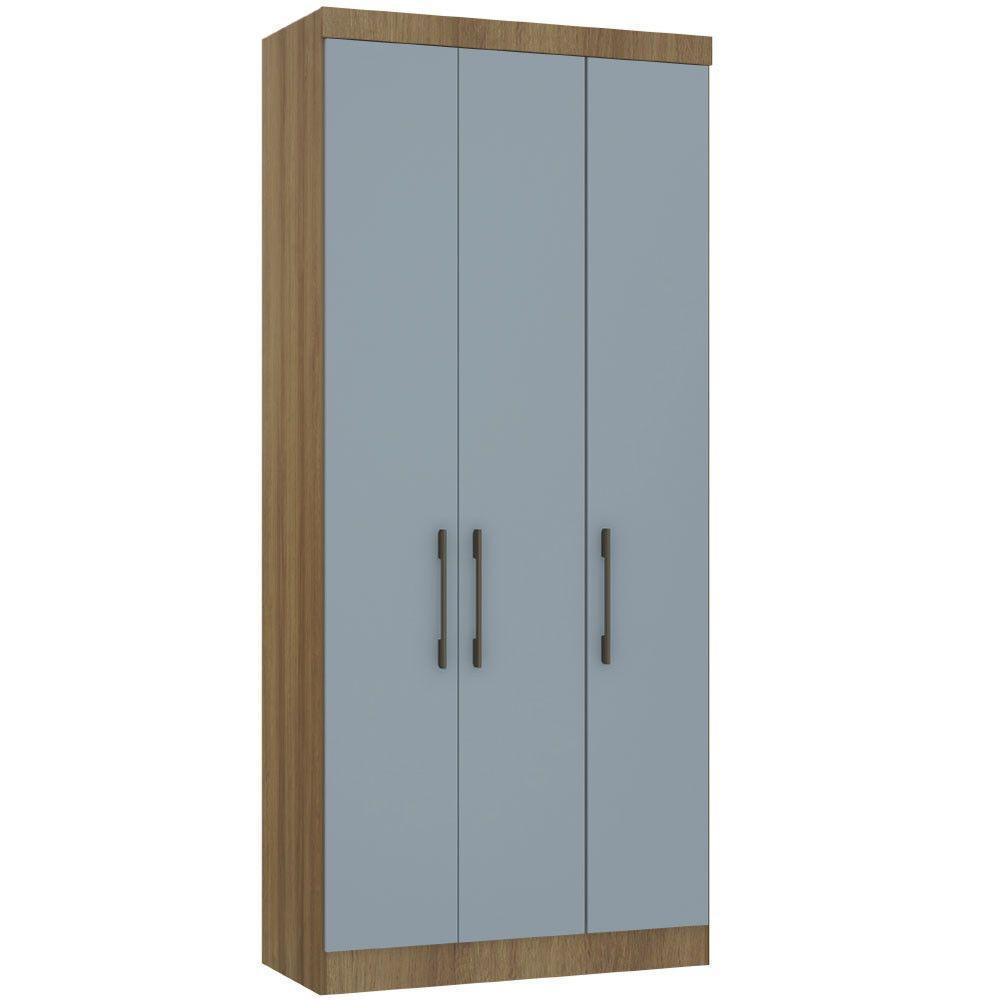 Guarda Roupa Modulado 101,50cm 3 Portas Paris Luciane Móveis Avelã Pf Com Grey Sky Pf - 2