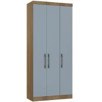 Guarda Roupa Modulado 101,50cm 3 Portas Paris Luciane Móveis Avelã Pf Com Grey Sky Pf - 2