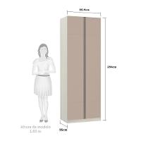 Guarda-roupa 2 Portas 80 Cm Legno Crema Com Connect - 2