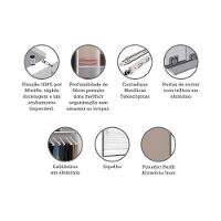 Guarda Roupa 2 Portas De Correr 159cm Branco Com Connect - 5