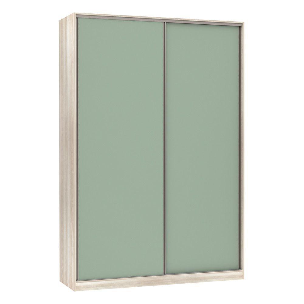 Guarda-roupa 2 Portas De Correr 160Cm Crema Com Verde Jade - 1
