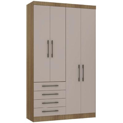 Guarda Roupa Casal Paris 4 Portas 4 Gavetas