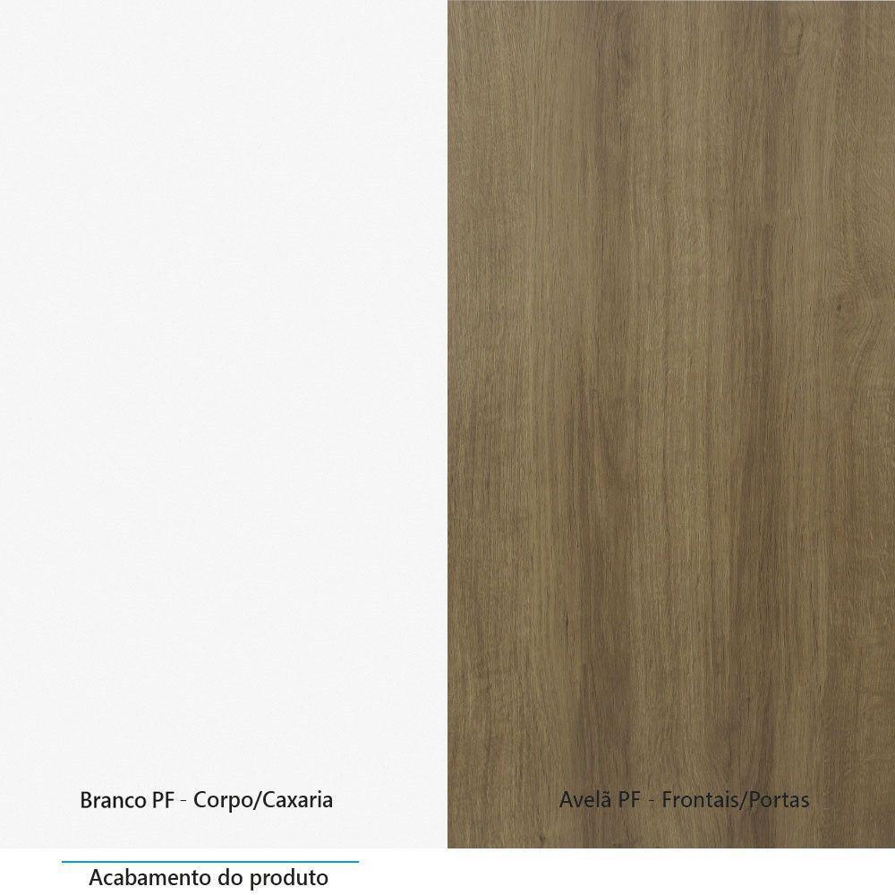 Guarda Roupa Modulado 134,50cm 2 Portas De Correr Com Espelho Alpes Branco Pf Com Avelã Pf - 8