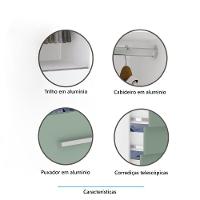 Guarda Roupa Modulado 134,50cm 2 Portas De Correr Alpes Luciane Móveis Branco Pf Com Verde Pf - 3