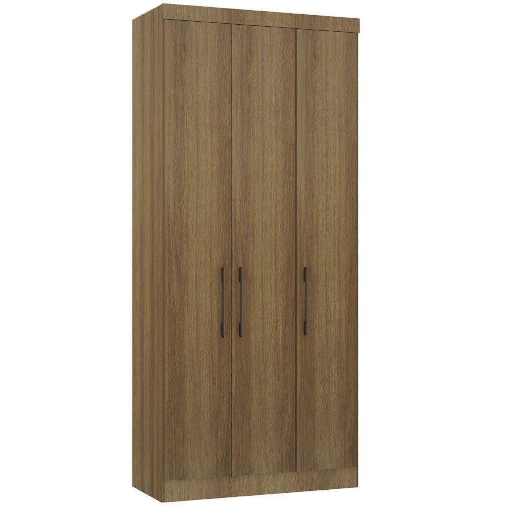 Guarda Roupa Modulado 101,5cm 3 Portas Paris Luciane Móveis Avelã Pf - 1