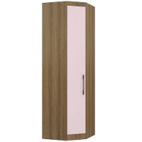 Guarda Roupa De Canto Diagonal Modulado 70cm 1 Porta Paris Luciane Móveis Avelã Pf Com Rosa Pf - 1