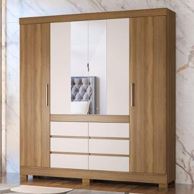 Guarda Roupa Casal Messina 4 Portas 6 Gavetas Amendola-Off White MDP Demóbile