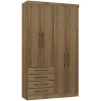 Guarda Roupa Modulado 134,50cm 4 Portas E 4 Gavetas Paris Luciane Móveis Avelã Pf Com Avelã Pf - 2