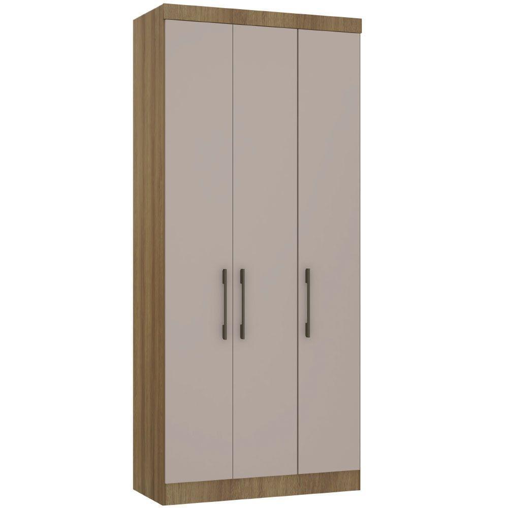 Guarda Roupa Modulado 101,50cm 3 Portas Paris Luciane Móveis Avelã Pf Com Cinammon Pf - 1
