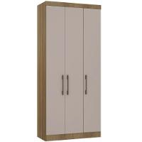 Guarda Roupa Modulado 101,50cm 3 Portas Paris Luciane Móveis Avelã Pf Com Cinammon Pf - 2