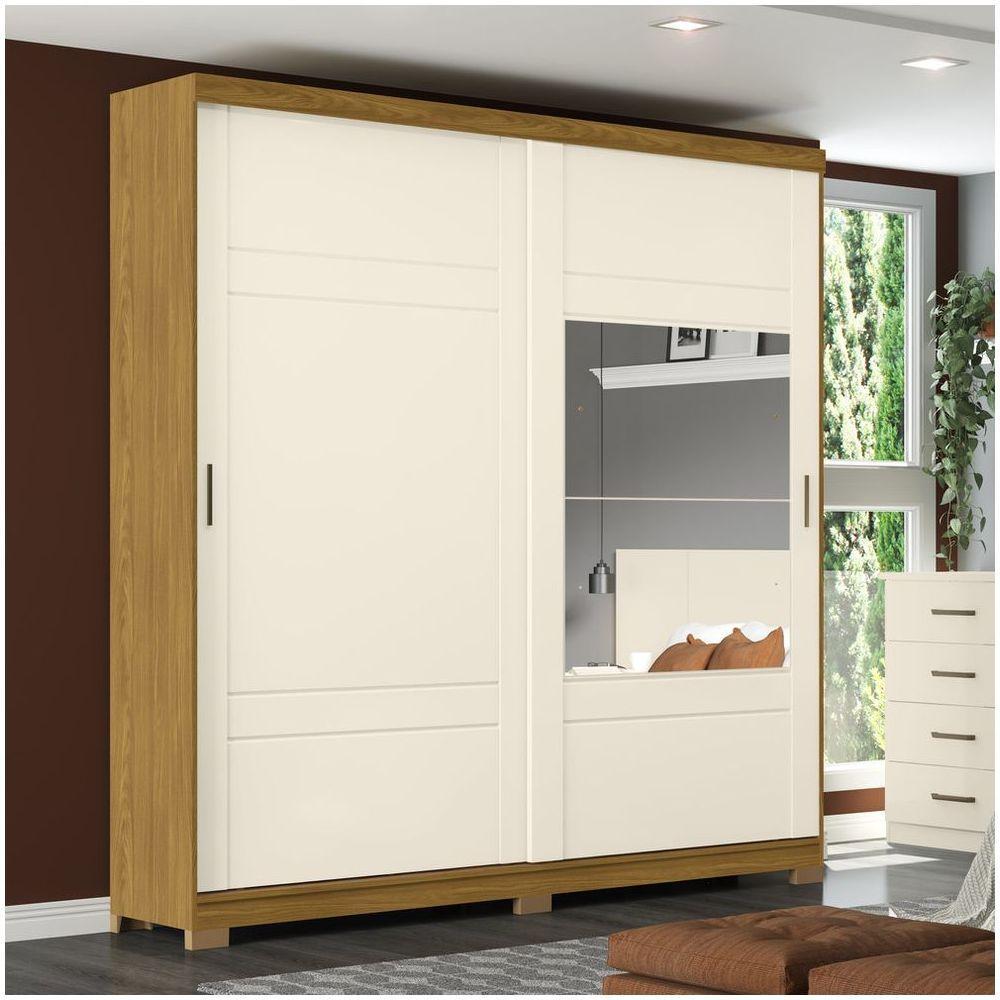 Guarda Roupa Solteiro 02 Portas Deslizantes 03 Gavetas Verg Henn Nature Com Off White - 2