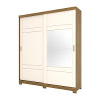 Guarda Roupa Solteiro 02 Portas Deslizantes 03 Gavetas Verg Henn Nature Com Off White - 1
