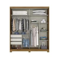 Guarda Roupa Solteiro 02 Portas Deslizantes 03 Gavetas Verg Henn Nature Com Off White - 6