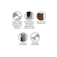 Guarda Roupa Canto 1 Porta 80cm Branco Com Nogueira Dourado