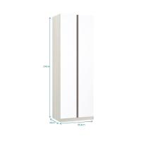 Guarda-roupa 2 Portas 80 Cm Legno Crema Com Branco Mat - 2