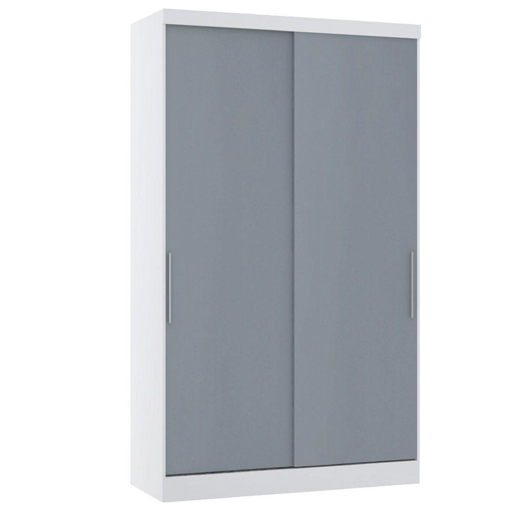 Guarda Roupa Modulado 134,50cm 2 Portas De Correr Alpes Luciane Móveis Branco Pf Com Grey Sky Pf - 1