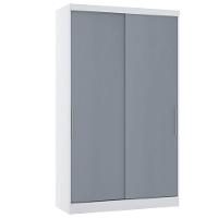 Guarda Roupa Modulado 134,50cm 2 Portas De Correr Alpes Luciane Móveis Branco Pf Com Grey Sky Pf - 1