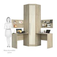 Guarda Roupa De Canto 1 Porta Avelã Rústico/Ártico - 5