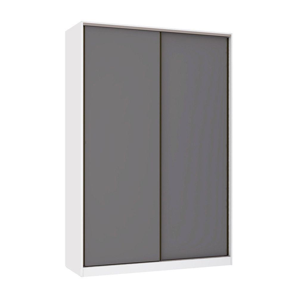 Guarda Roupa 2 Portas De Correr 159cm Branco Com Cinza Puro - 1