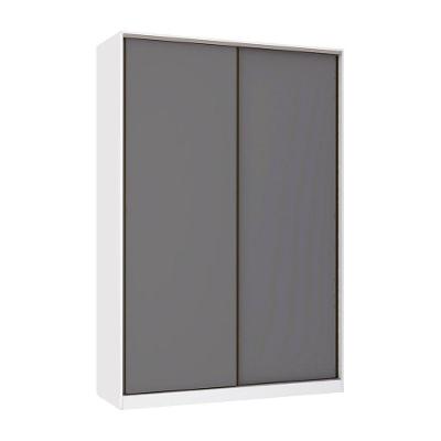 Guarda Roupa 2 Portas De Correr 159cm Branco Com Cinza Puro