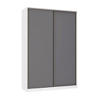 Guarda Roupa 2 Portas De Correr 159cm Branco Com Cinza Puro - 1