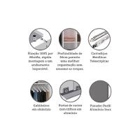 Guarda Roupa 2 Portas De Correr 159cm Branco Com Cinza Puro - 5