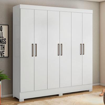 Guarda Roupa Casal Bona 6 Portas 3 Gavetas Branco MDP Demóbile