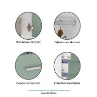 Guarda Roupa Modulado 132cm 3 Portas E 4 Gavetas Alpes Luciane Móveis Branco Pf Com Rosa Pf - 3