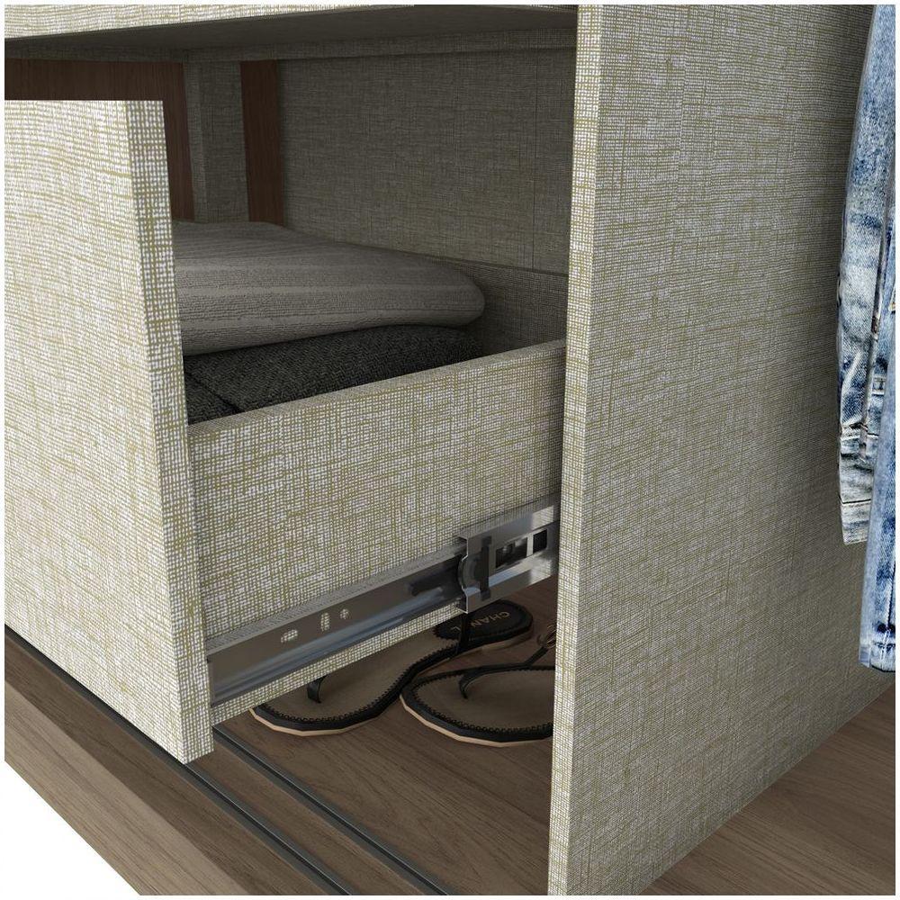 Guarda Roupa Casal 02 Portas Deslizantes 04 Gavetas Palace Henn Rústico Com Off White - 3