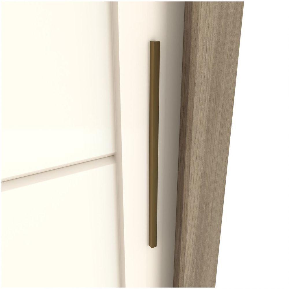 Guarda Roupa Casal 02 Portas Deslizantes 04 Gavetas Palace Henn Rústico Com Off White - 4