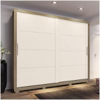 Guarda Roupa Casal 02 Portas Deslizantes 04 Gavetas Palace Henn Rústico Com Off White - 2