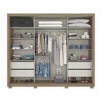 Guarda Roupa Casal 02 Portas Deslizantes 04 Gavetas Palace Henn Rústico Com Off White - 5