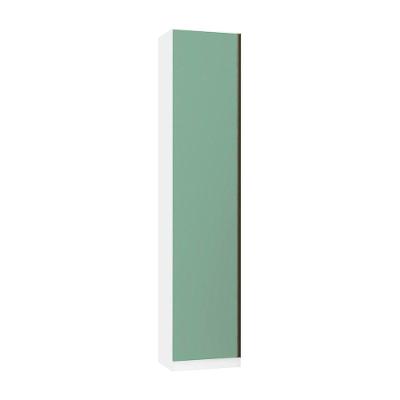 Guarda Roupa Modulado Sapateira Prime 1 Porta Bater Branco F.F. com Verde Jade