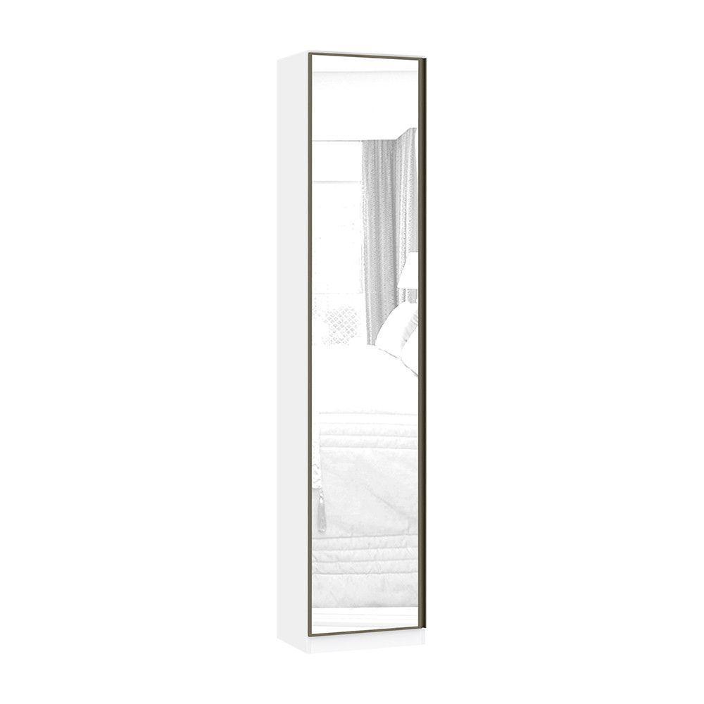 Guarda Roupa Sapateira 1 Porta 50cm Branco Com Espelho - 1