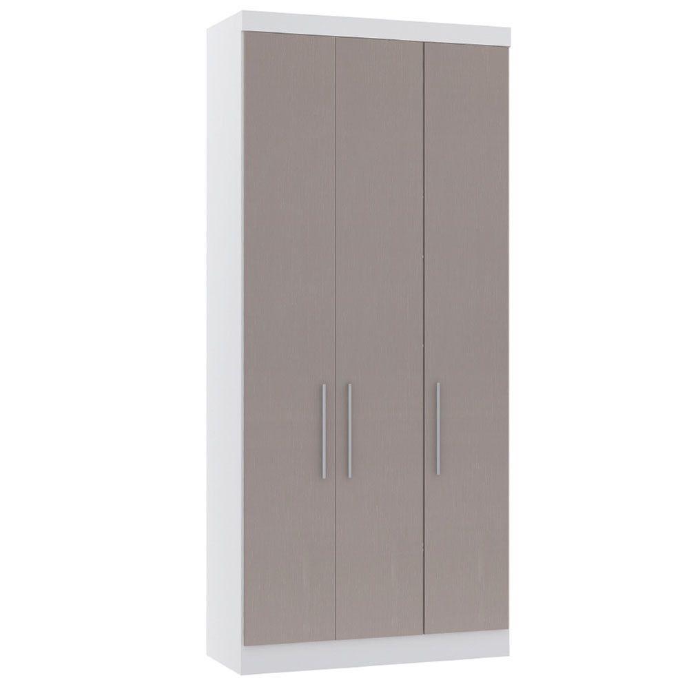 Guarda Roupa Modulado 134,50cm 4 Portas E 4 Gavetas Alpes Luciane Móveis Branco Pf Com Cinammon Pf - 8