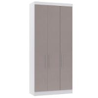 Guarda Roupa Modulado 134,50cm 4 Portas E 4 Gavetas Alpes Luciane Móveis Branco Pf Com Cinammon Pf - 1