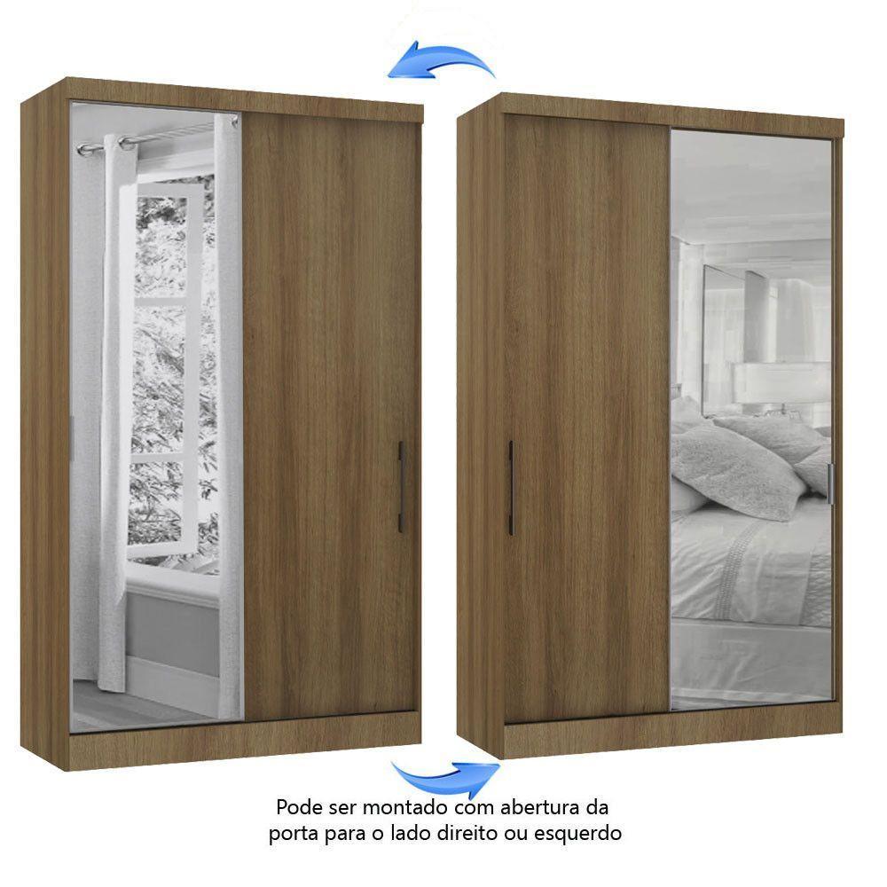 Guarda Roupa Modulado 134,50cm 2 Portas De Correr Com Espelho Paris Avelã Pf Com Avelã Pf - 10
