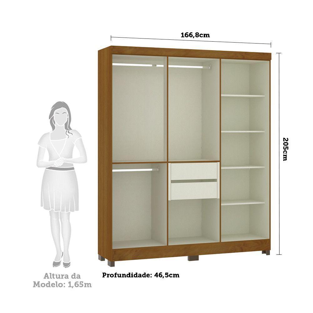 Guarda Roupa Casal 6 Portas Com Espelho E Pés Gênova Freijó - 4