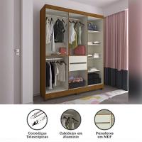 Guarda Roupa Casal 6 Portas Com Espelho E Pés Gênova Freijó - 2