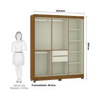 Guarda Roupa Casal 6 Portas Com Espelho E Pés Gênova Freijó