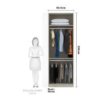 Guarda-roupa 2 Portas 80 Cm Legno Crema Com Verde Jade - 2