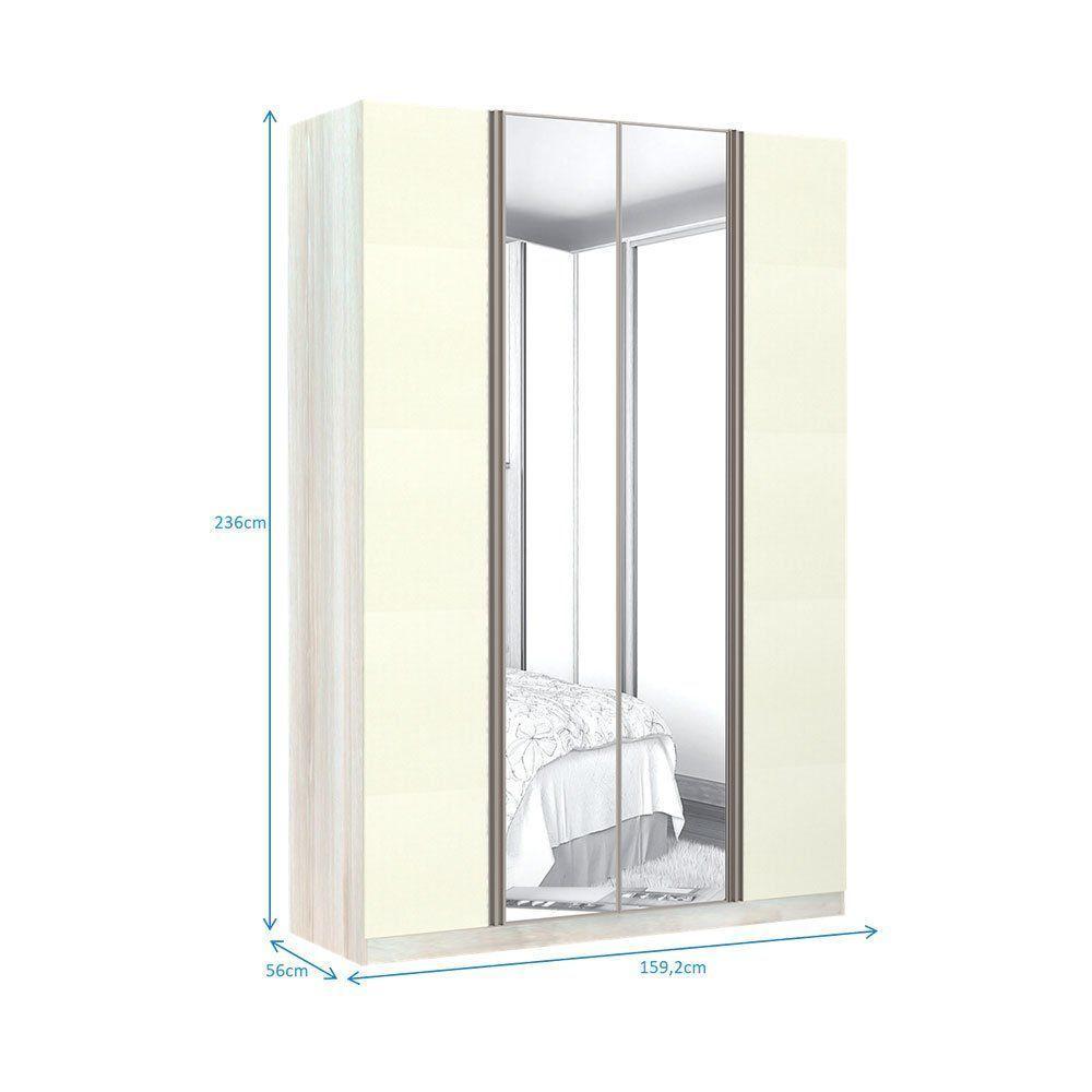 Guarda-roupa 4 Portas 160 Cm Legno Crema Com Kashmir - 2