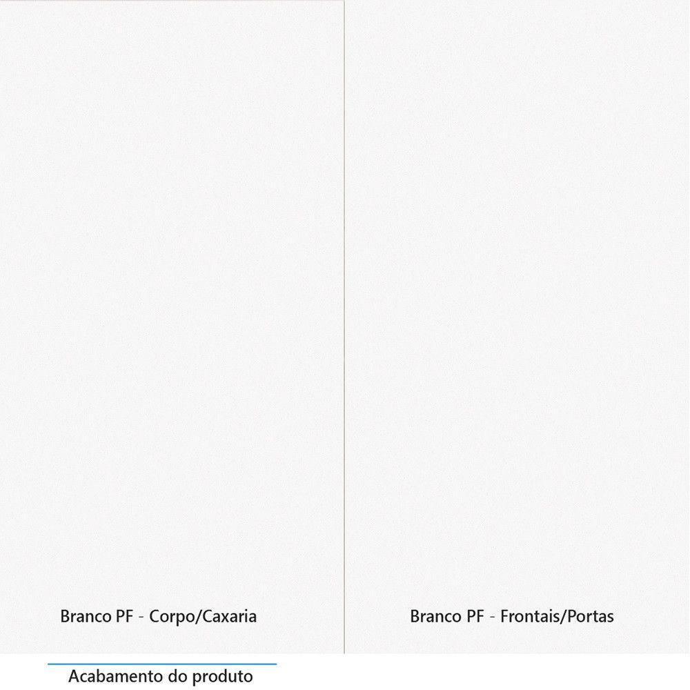 Guarda Roupa Modulado 134,50cm 2 Portas De Correr Com Espelho Alpes Branco Pf Com Branco Pf - 2