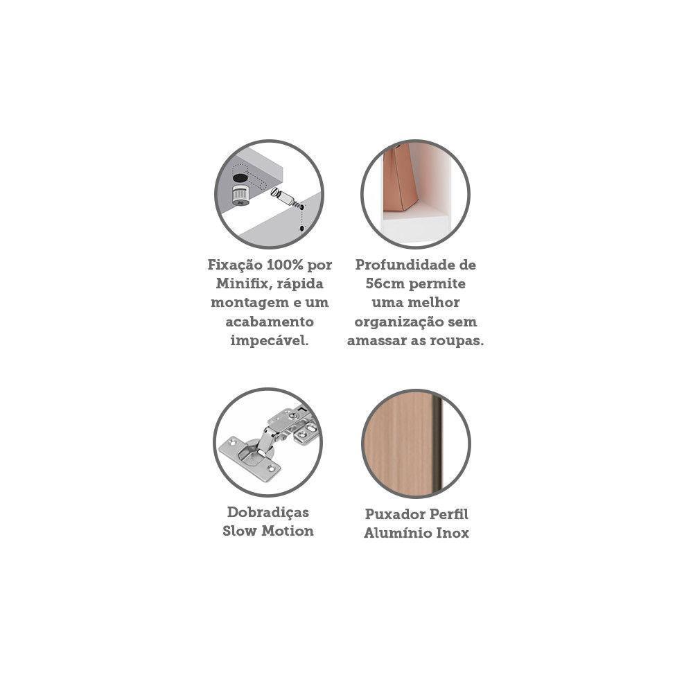 Guarda Roupa Modulado 1 Porta 25cm Branco Ff Com Cumaru - 3