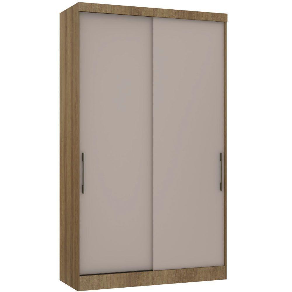 Guarda Roupa Modulado 134,50cm 2 Portas De Correr Paris Luciane Móveis Avelã Pf Com Cinammon Pf - 1