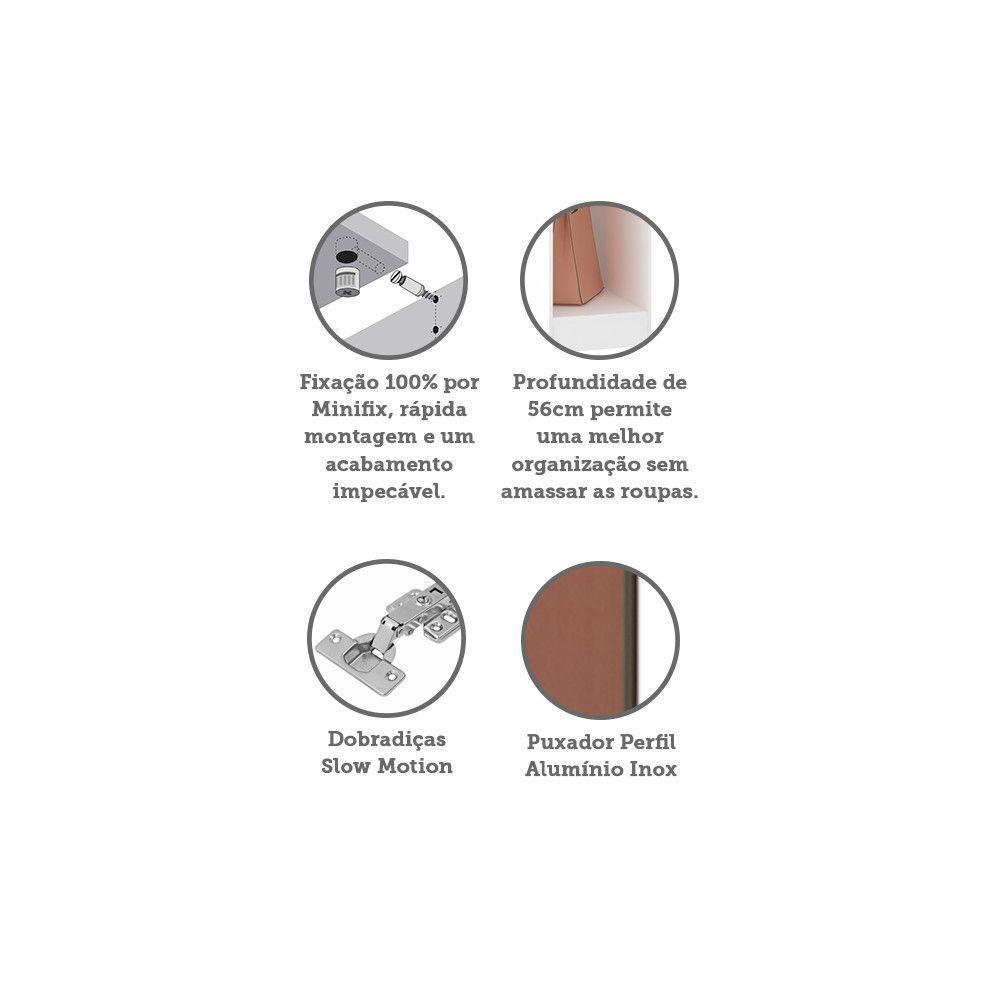 Guarda Roupa Modulado 1 Porta 25cm Branco Ff Com Gaia - 3